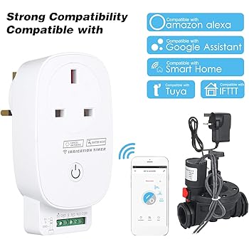 KKmoon WiFi Control Garden Irrigation System Smart Sprinkler System Controller Outdoor Garden Timer Automatic Watering Device Irrigation Tools Compatible with Alexa Google Home Assistant