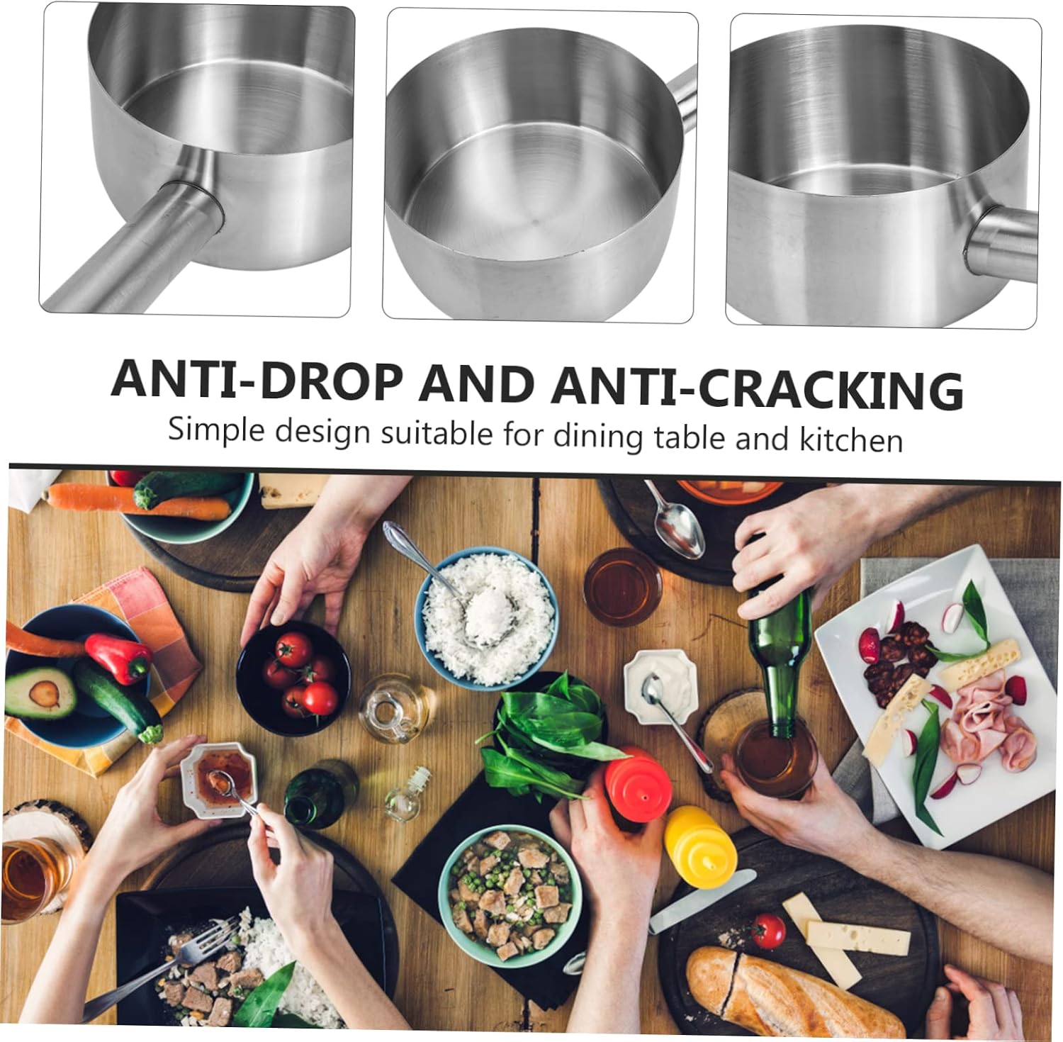 3pounds Stainless Steel Porridge Scoop Large Ladle for Soup Rice Heavy-duty Kitchen Utensil for Home Cooking Resistant for Canteens and Gatherings