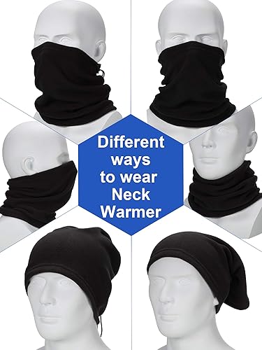 Miniatura 3 de SATINIOR Paquete de 6 Calentadores de Cuello de Forro Polar de Invierno Polaina Facial para Esquí Resistente al Viento Polaina de Cuello de Esquí