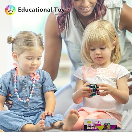 Miniatura 7 de Vdealen Juego de cubos de velocidad de 3 x 3 x 3 pulgadas, paquete de 6 cubos mágicos a granel, premio escolar para estudiantes, regalos de fiesta