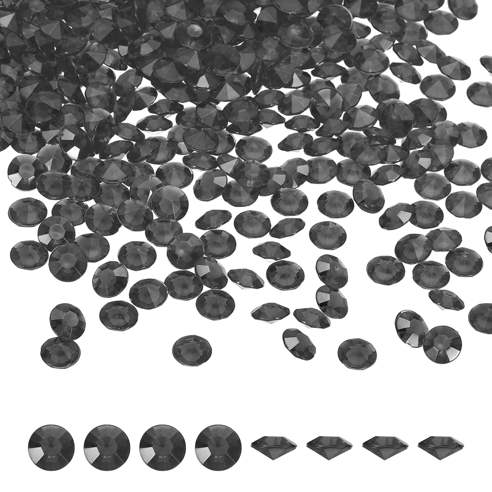 sourcing map 1000 Pcs Wedding Table Scatter Confetti Fake Crystals, Acrylic Diamonds Rhinestones Vase Fillers Gems for Crafts, Table Centerpiece Decor, Bridal Shower Party (Dark Gray, 8mm)