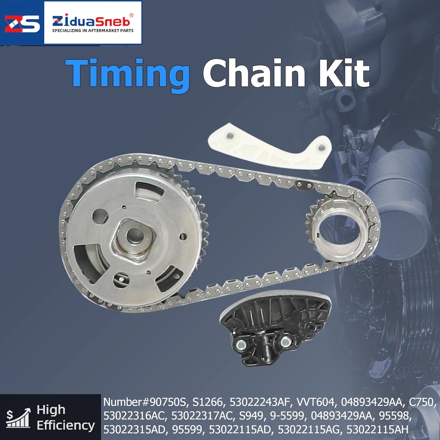 6.4 Head Gasket Set & Timing Chain Kit Valve Bearing Kit w/Head Bolts Fit for Jeep Chrysler 300 Dodge Challenger Charger Durango Ram 2500 3500 4500 5500 6.4L V8 2009-2020 HS26568PT 90750S ES72200