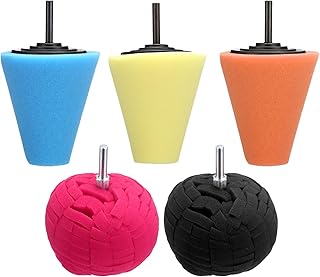 5Pcs Aluminum Polishing Kit Foam Sponge Polishing Balls Wheel Polishing Kit for Drills, Car Wheel and Polisher Kits for Car Care, Chrome, Rims, Metal, Plastic, Ceramic and Glass.