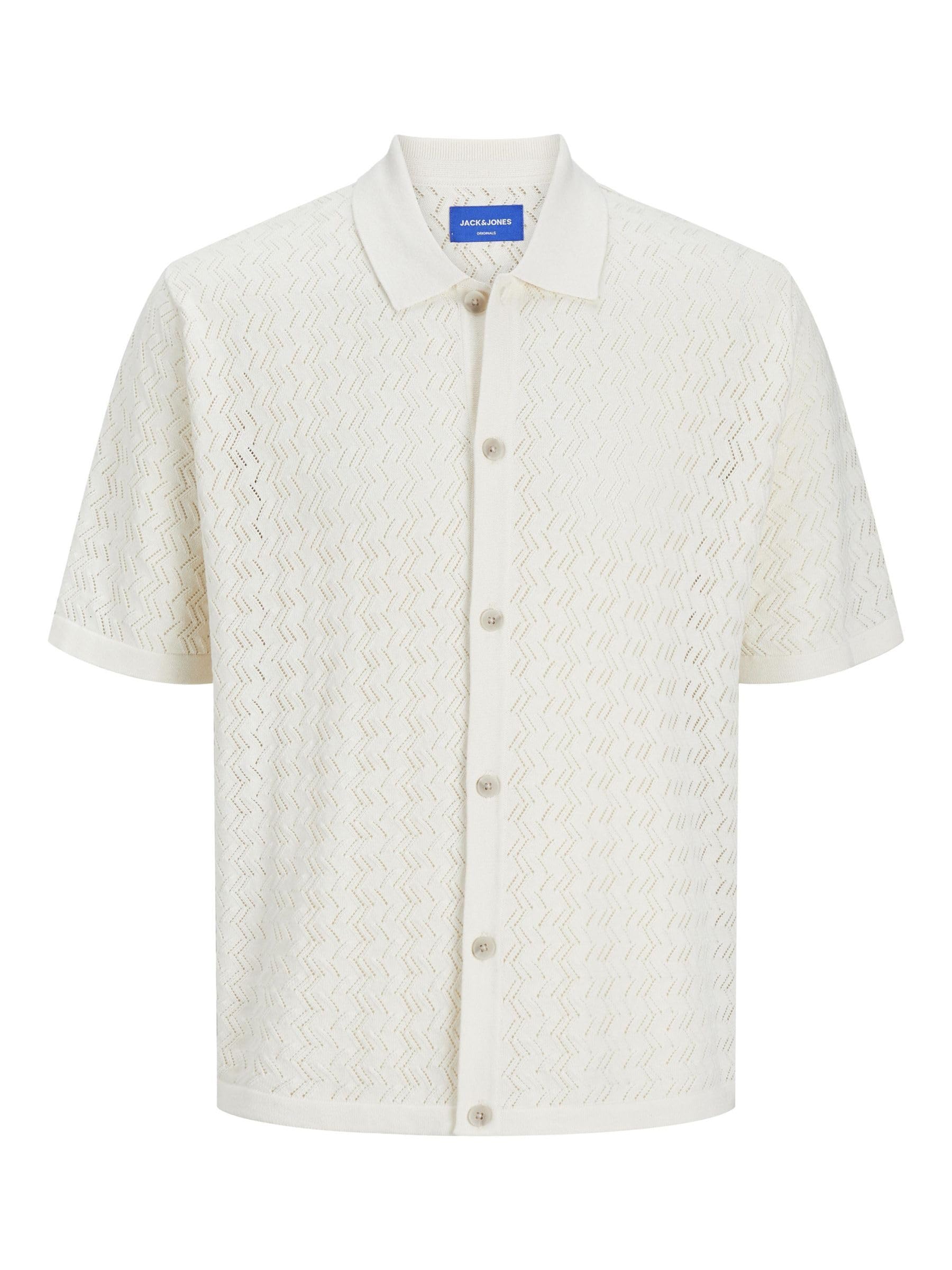 JACK&JONES JORNOTO Knit SS Polo LN, Sea Salt, S