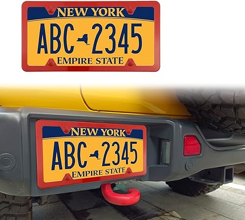 Miniatura 9 de Paquete de 2 marcos de matrícula de acero inoxidable, cubiertas para matrícula de automóvil con pernos y tapas de arandela, se ajustan a placas