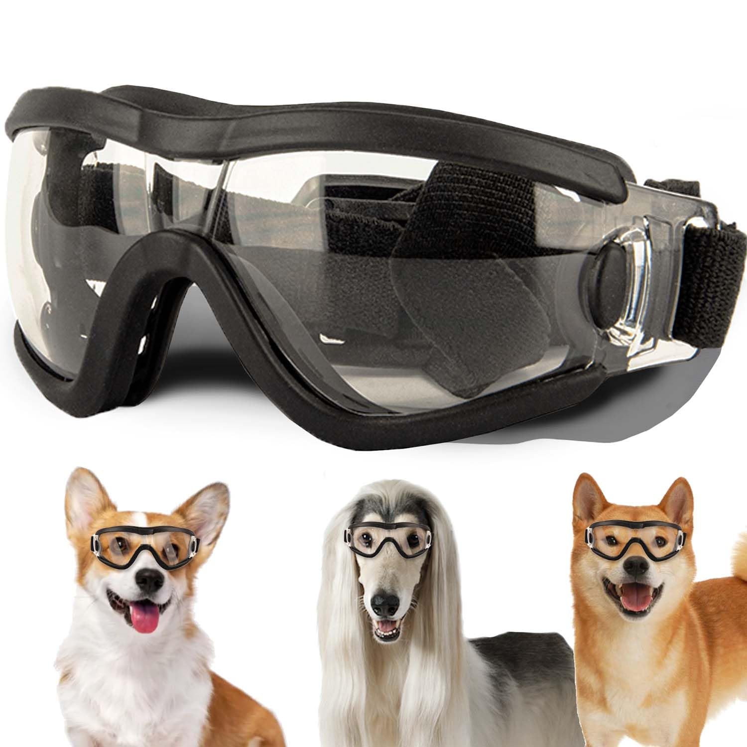 Medium Dog Sunglasses with Adjustable Strap UV Protection, Winproof Puppy Sunglasses, Suitable for Dogs Eyes ProtectionSoft Dog Goggles