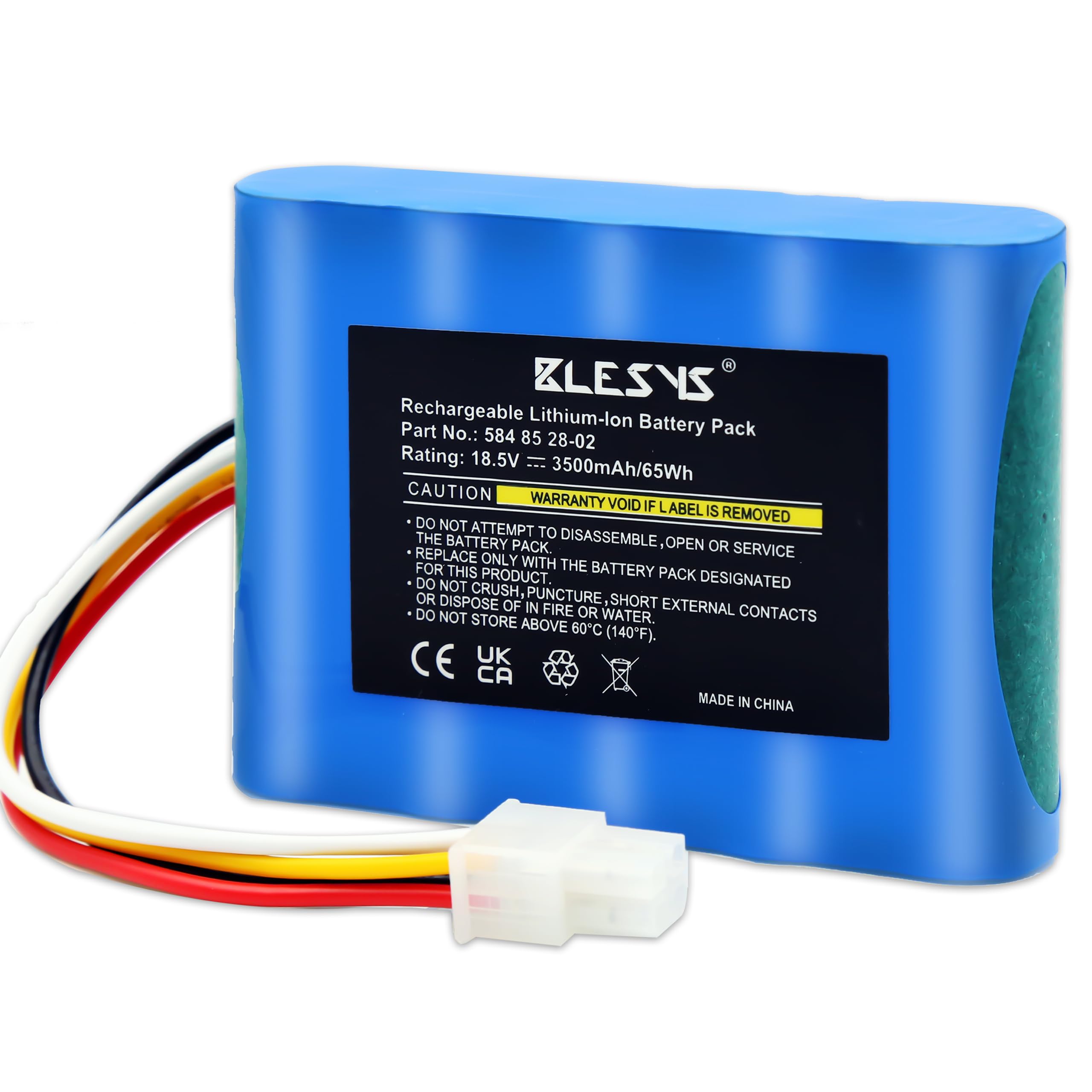 BLESYS 3500mAh Mähroboter Akku für Husqvarna Automower 310 315 315X Ersatzakku Modell 584 85 28-02 Kompatible mit Gardena Sileno City 250 500 R100Li Sileno+ R130Li R160Li Rasenroboter [18,5V 65Wh]
