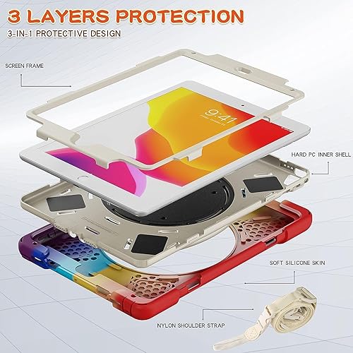 Vista 284 de Funda para iPad (A16) de 11 pulgadas 2025, Aslo para iPad 10 de 10.9 pulgadas 2022, funda resistente a prueba de golpes, soporte giratorio, soporte