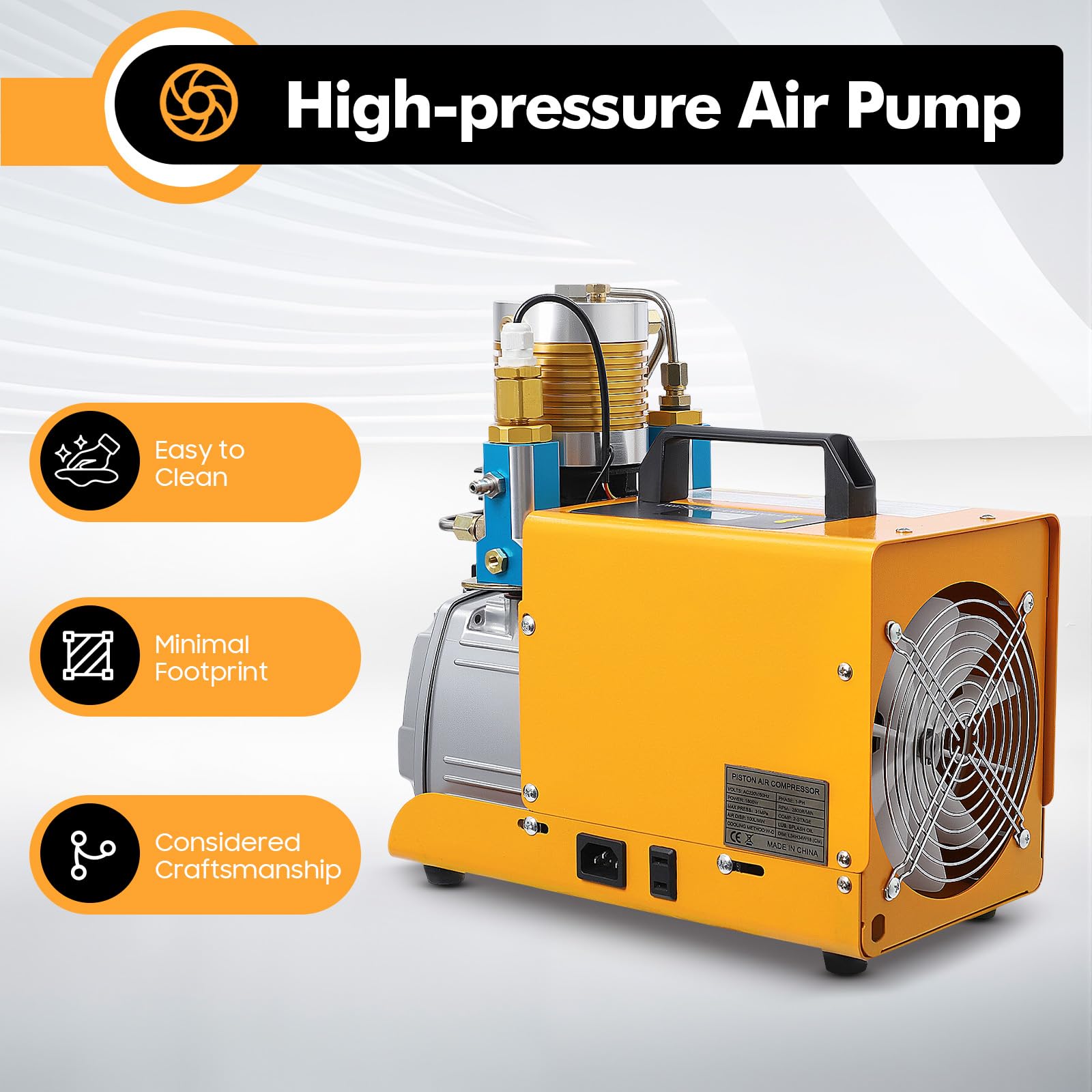Compresor PCP, 300 bares de alta presión con bomba de motor subacuático y manguera de salida, presión ajustable 0-30 MPA, 2800 rpm, para botellas de buceo, rifles de aire