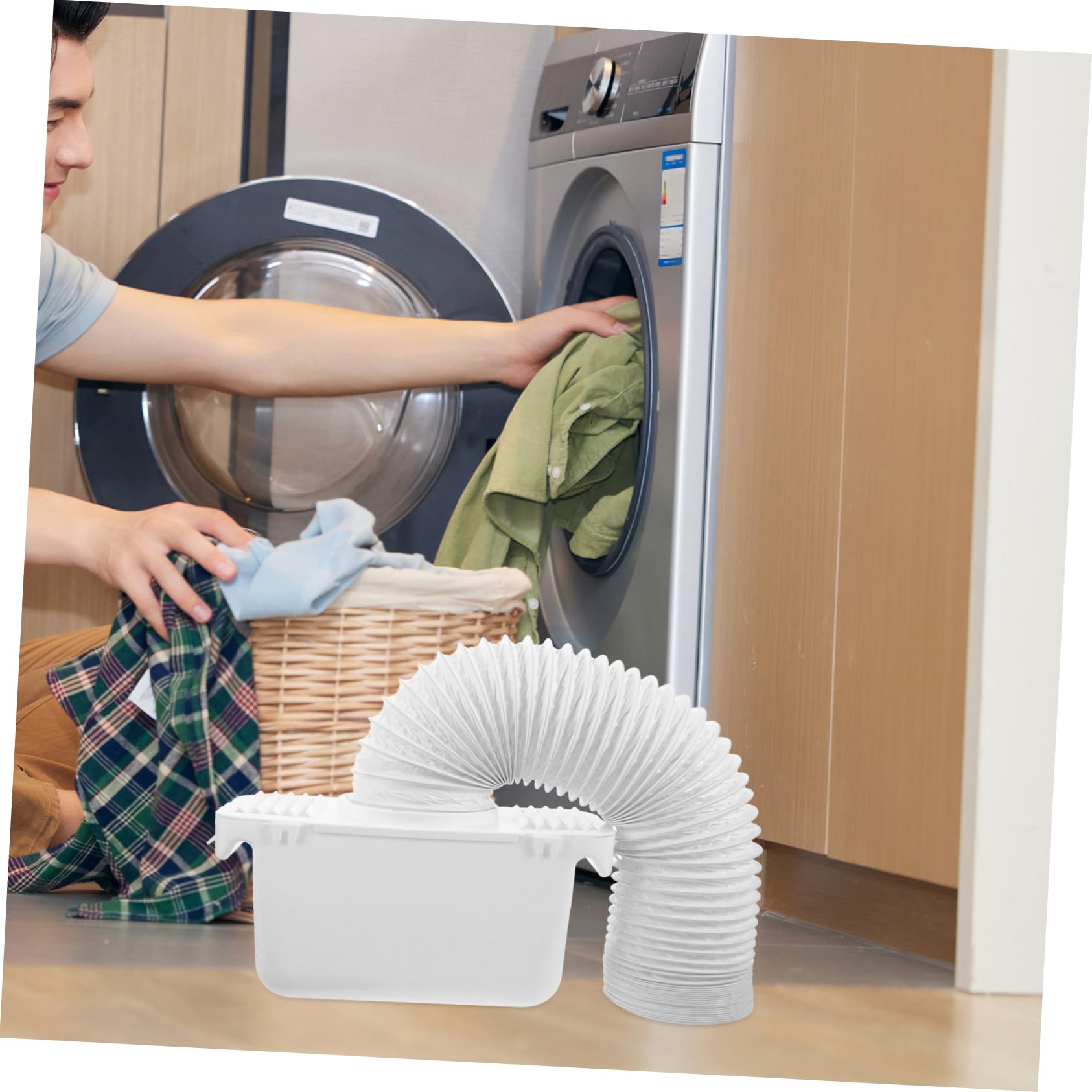 Conector de Manguera de Ventilación para Secadora, 1 Juego, Plástico Blanco