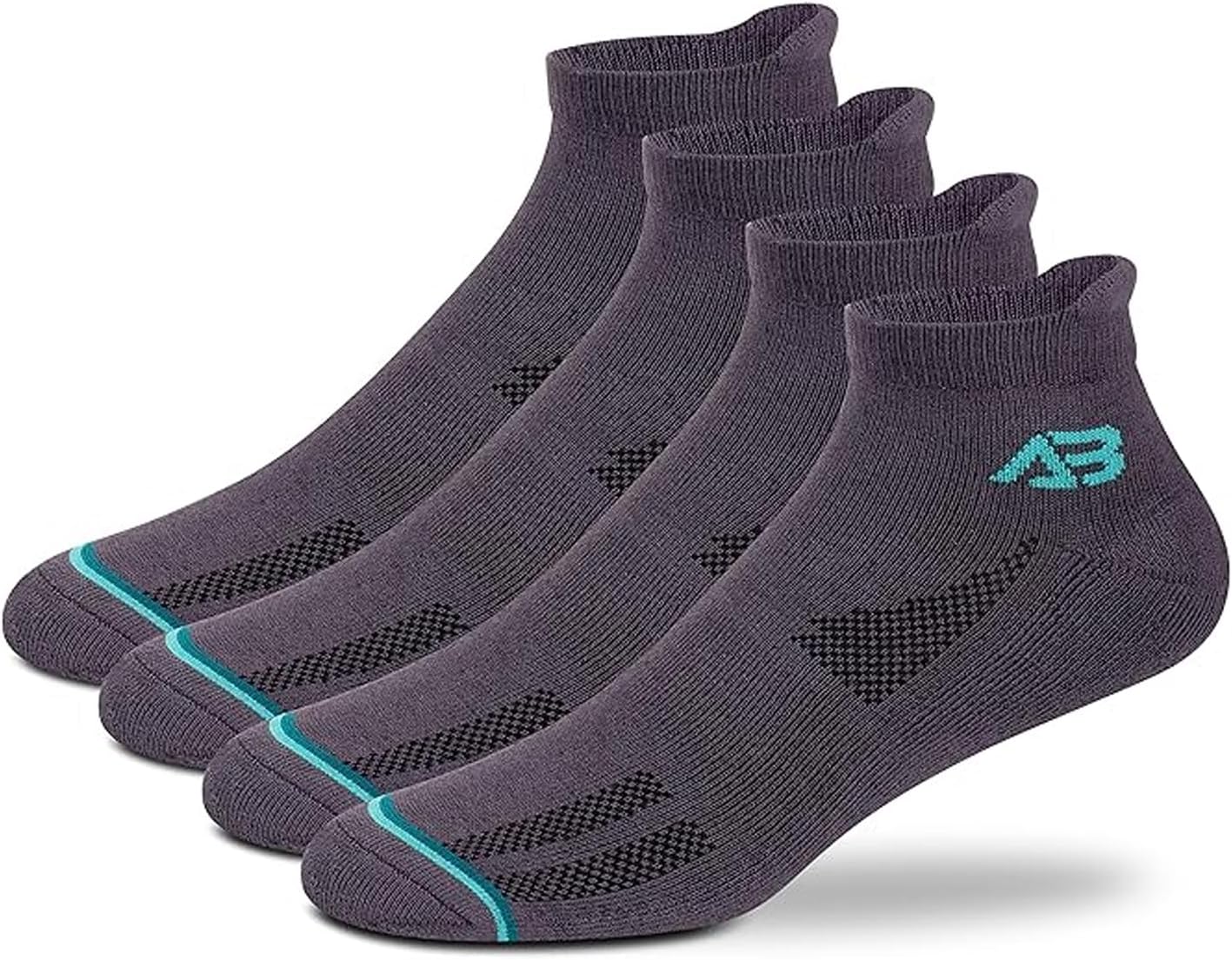 Sports Ankle Length Unisex Socks, Made With Breathable, Anti Odour & Moisture Absorbent Combed Cotton with a Extra Durable Welt, Ideal for All Day Wear, Free Size (Pack Of 4)