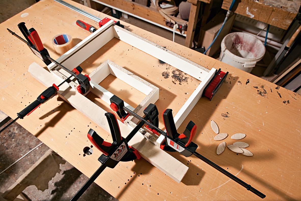 BESSEY EZS Series 6 in Trigger Style Clamp, EZS15-8 - 445 lb Clamping Force - Fast Acting One Hand Woodworking Clamps for Wood working, Carpentry, Home Improvement, DIY, Construction Projects