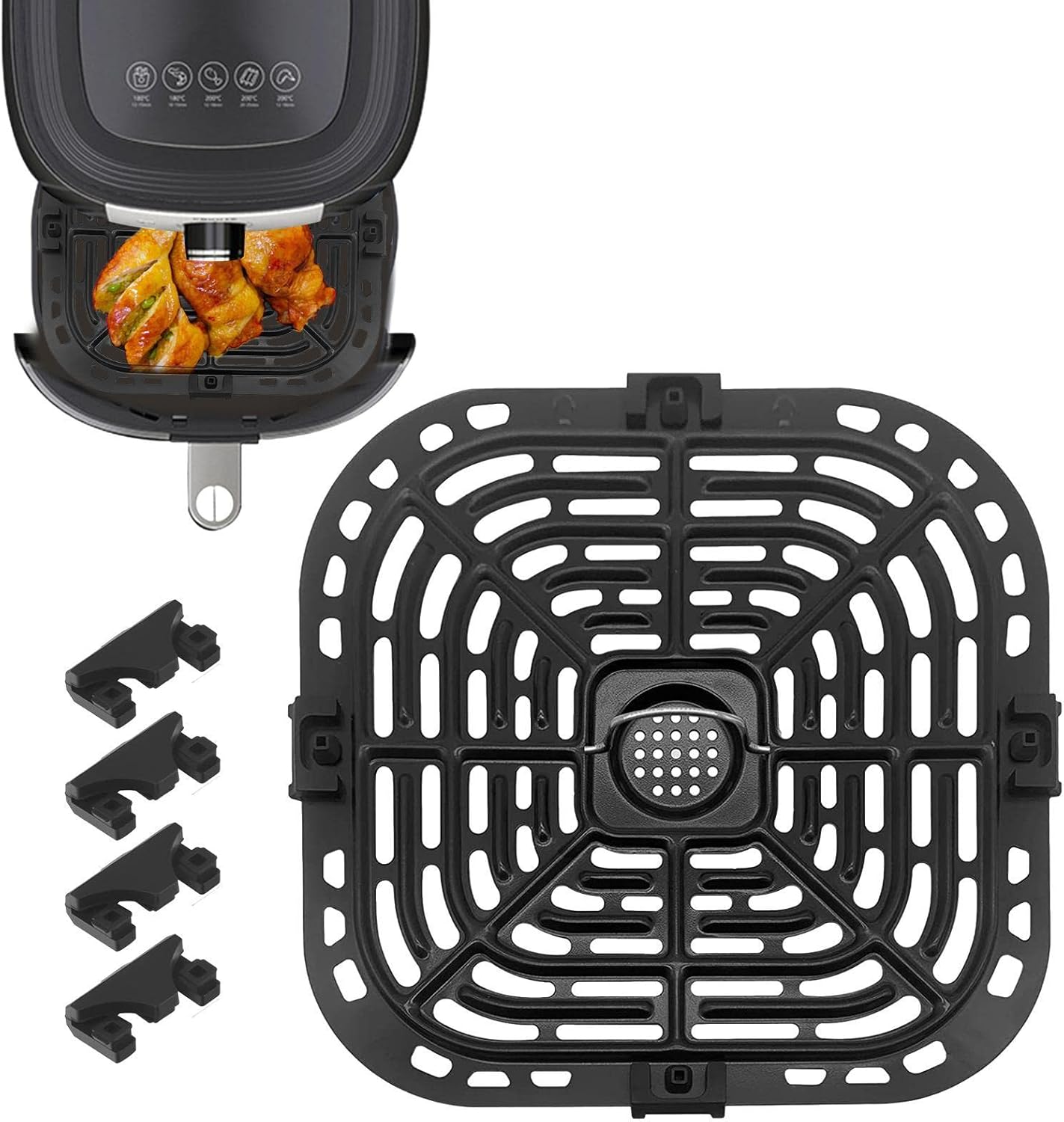 Edelstahl Grillkorb Für Luftfritteuse - Vielseitiges Dörrgitter Zum Backen Und Grillen