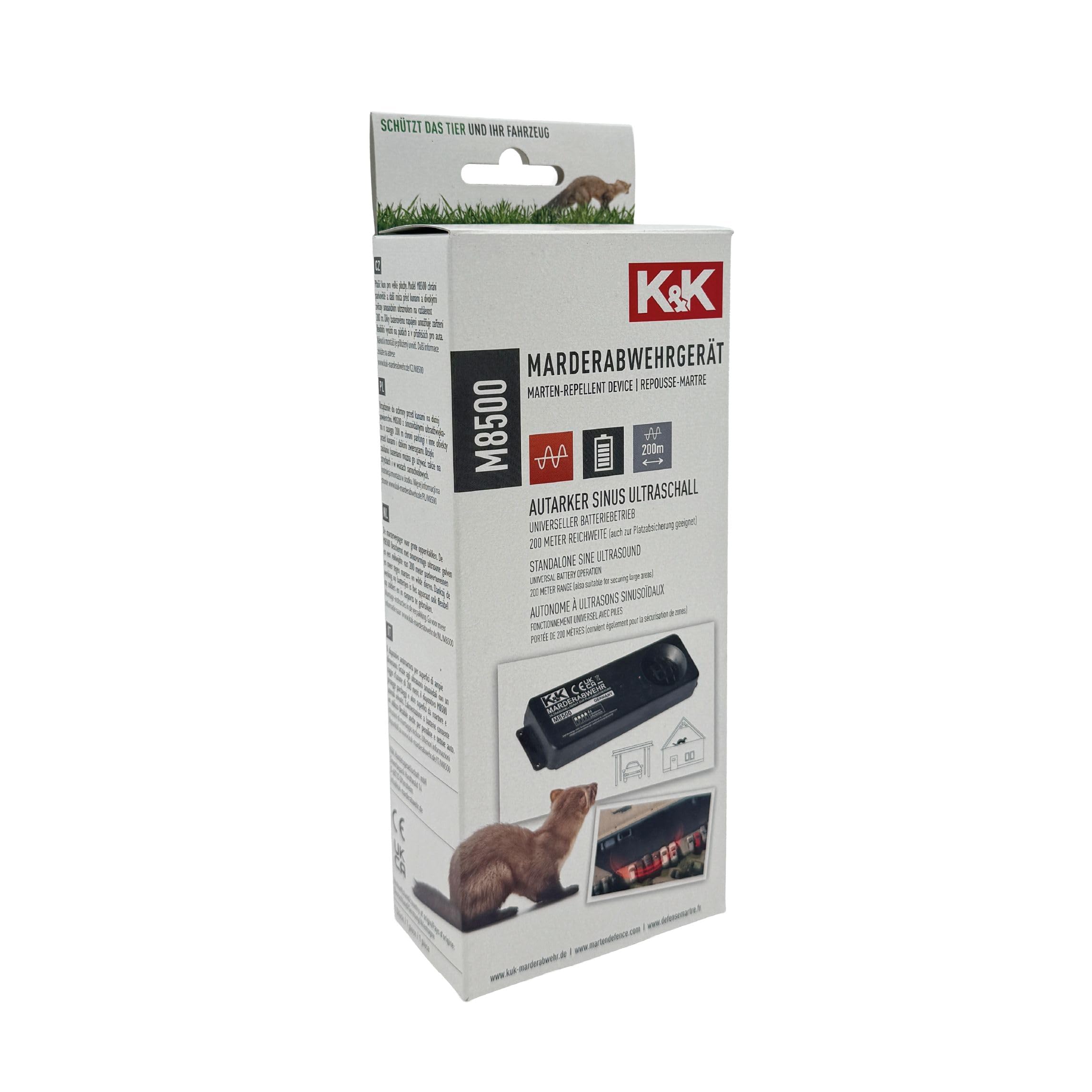 K&K M8500 - Das Weite Marderabwehrgerät: Marderabwehr Ultraschall (autark) batteriebetrieben, bis 200 m