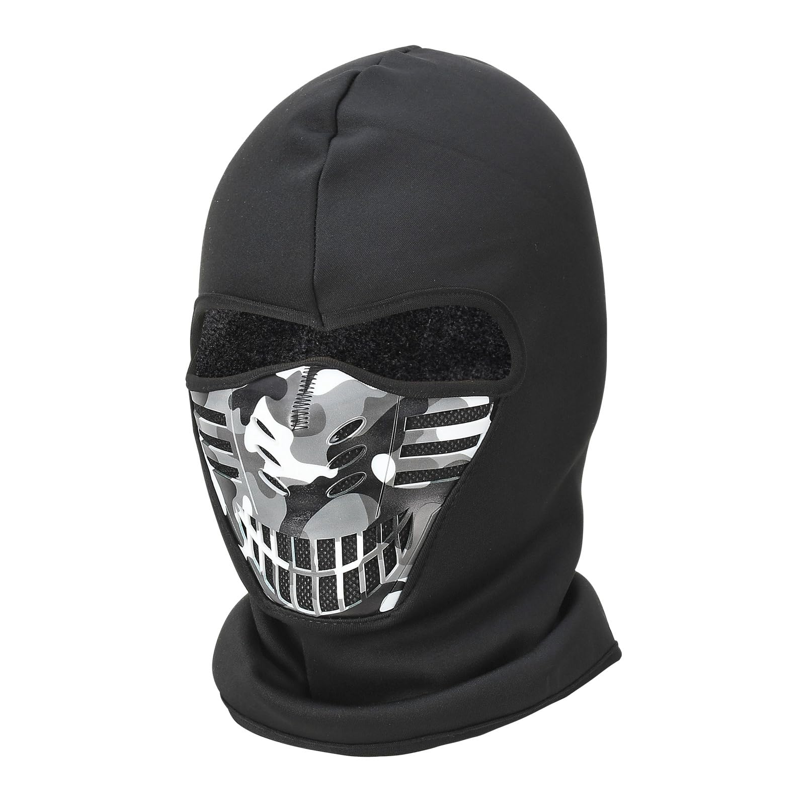 Alvorox Unisex Black - Balaclava For Men, Camouflage Design And Thickened Fleece Full Protection Winter Cold-Resistant Thermal Balaclavas Mask For Motorbike Ski Cycling Under Helmet