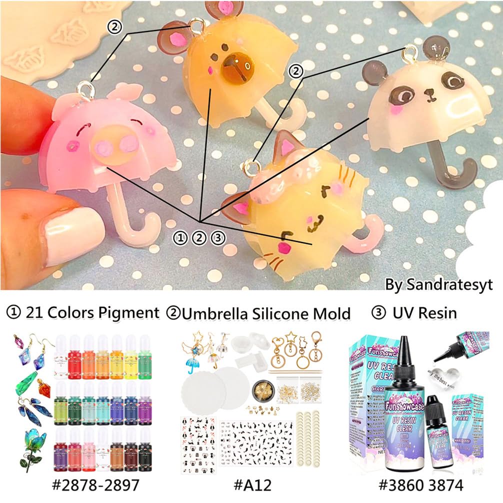 FUNSHOWCASE Stampo in silicone per creazione di gioielli per braccialetti e collane con ciondolo a forma di gattino con 3 occhi