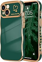 Vista 97 de LCHULLE Funda para iPhone Air para mujeres y niñas, lindo marco ondulado con forma rizada con patrón de corazón de amor, cubierta de protección