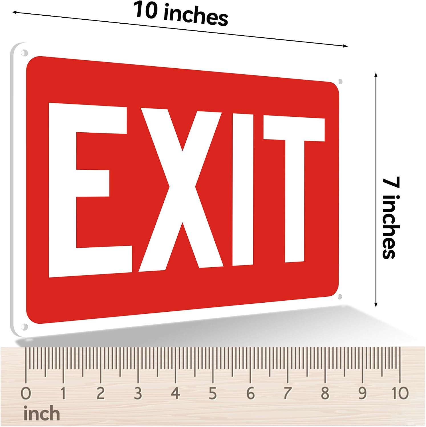 5 Pack Exit Signs, Exit Sign Stickers for Door and Wall Mount - High Visibility Safety Sign, Premium Self-Adhesive Vinyl Easy to Install (Red)