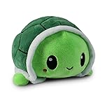 TeeTurtle - The Original Reversible Turtle Plushie - Green - Cute Sensory Fidget Stuffed Animals That Show Your Mood 4 inch