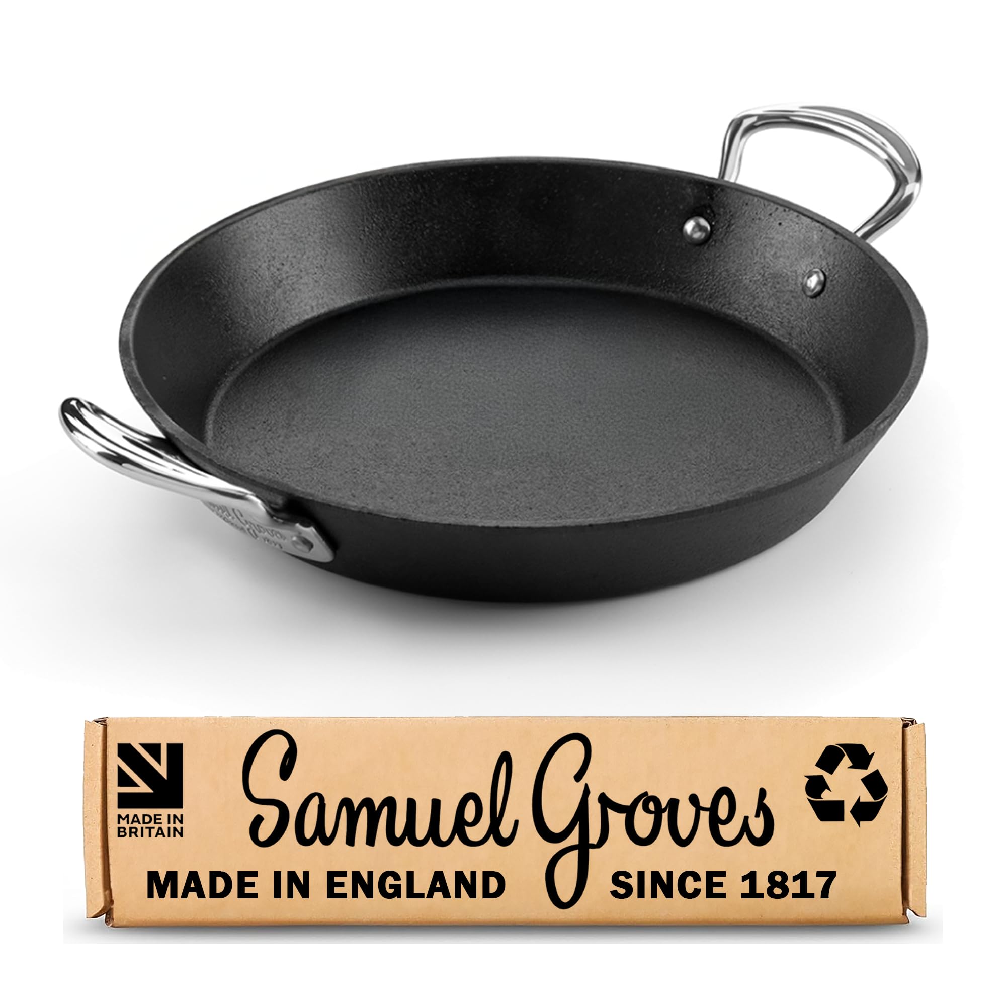 Samuel Groves Recycled Cast Iron Two-Handled Skillet, 24Cm By | Size: 24Cm