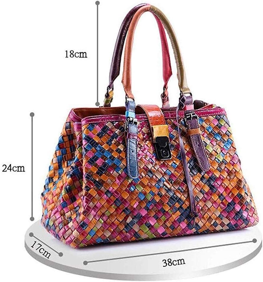 Handbag， bag，Handbag Women's Bag Hand-woven Stitching Package Fashion Adjustable Handbag Contrast Color Shoulder Messenger Portable