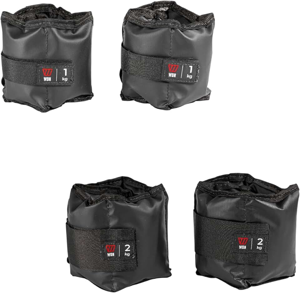 Kit Par Caneleiras Peso 1kg + 2kg Tornozeleira de Peso Academia Musculação Fisioterapia Treino Funcional