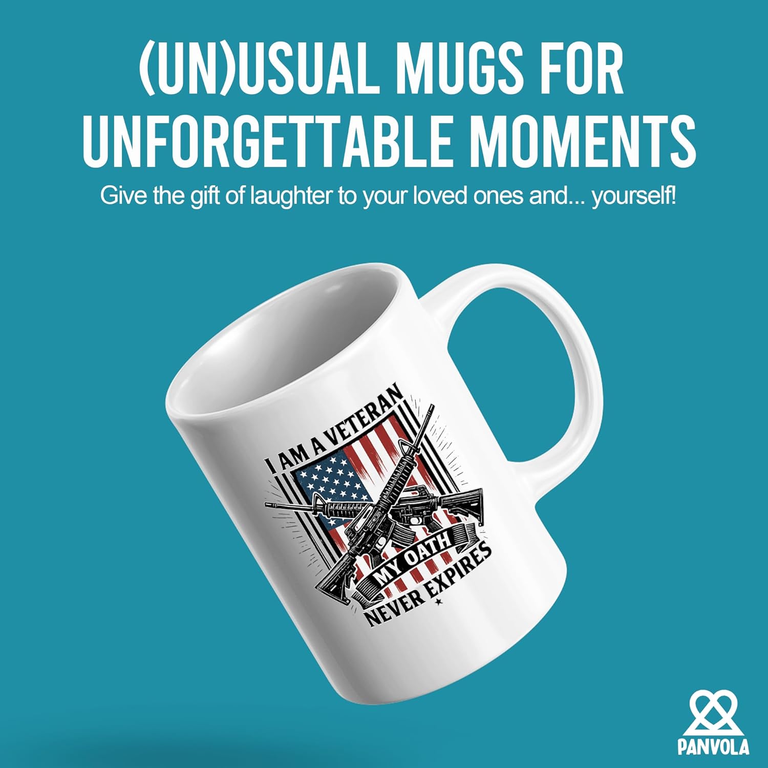 Panvola I Am A Veteran My Oath Never Expires Veteran Gifts Patriotic American Flag For Grandpa Dad Uncle From Grandson Granddaughter Son Daughter Niece Nephew Ceramic Mug 11 oz White - Image 2