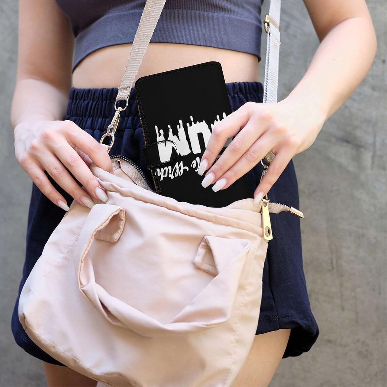 Fill Me With Cum Funny Long Slim Bifold Wallet Card Holder Purse with Buckle for Men Women