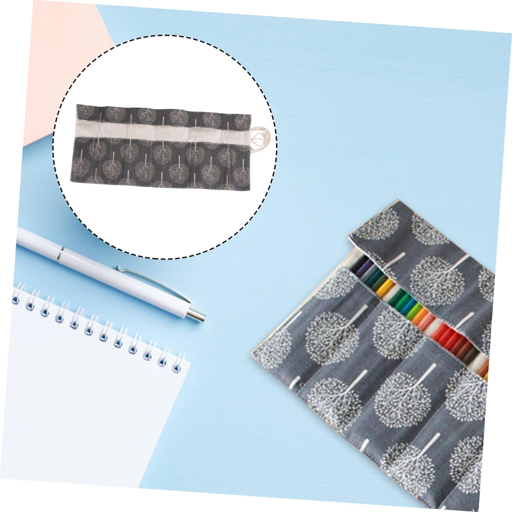 NUOBESTY 2piezas Estuche De Lona Enrollable para Lápices con Ranuras Organizador Práctico y Elegante para Artistas Bolsa De Dibujo Multifuncional para Pintura y Manualidades