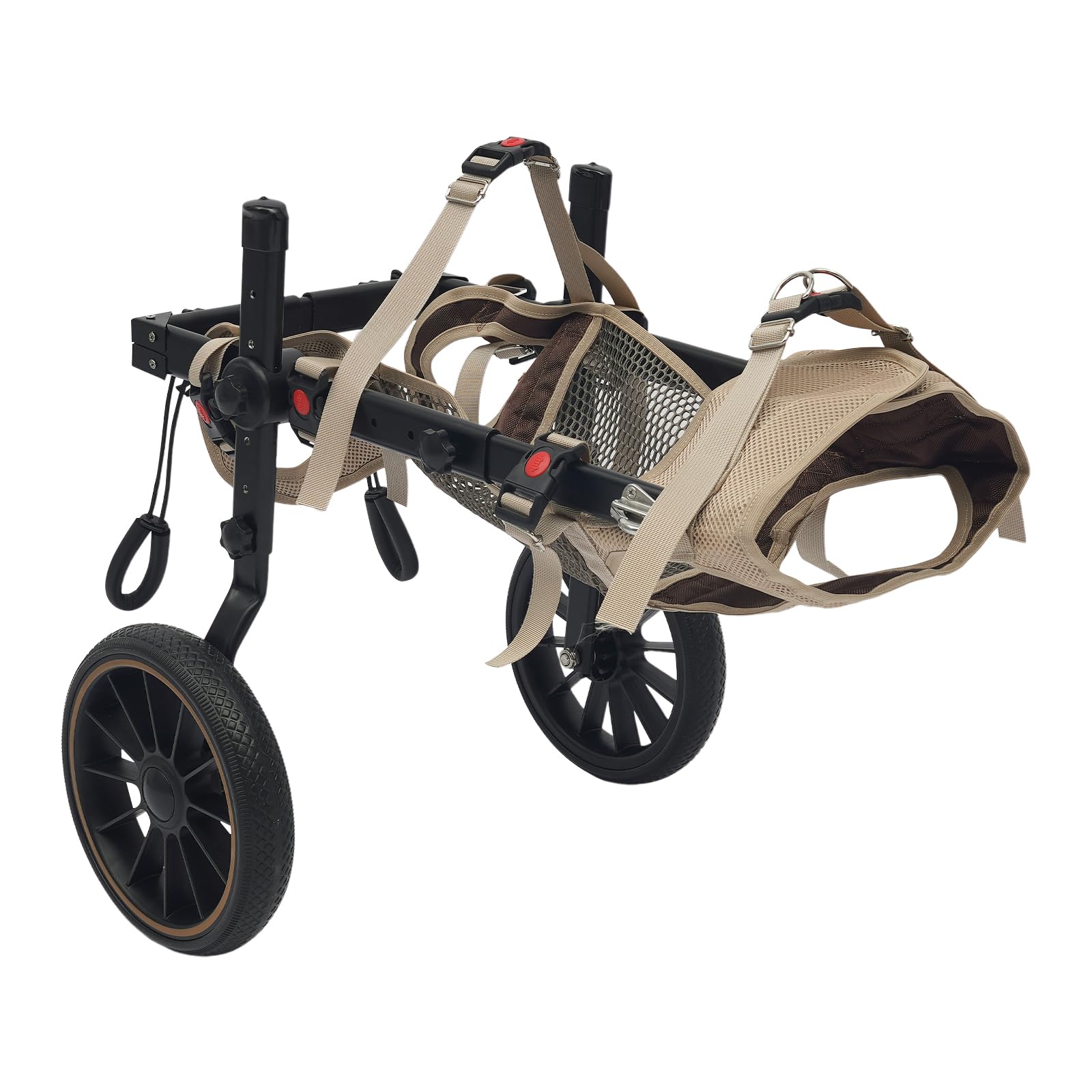 Carrello per cani XL - Zampe posteriori - Aiuto per la deambulazione - Aiuta nella riabilitazione degli animali domestici - Con anello a D - Altezza regolabile - Lunghezza del corpo e larghezza