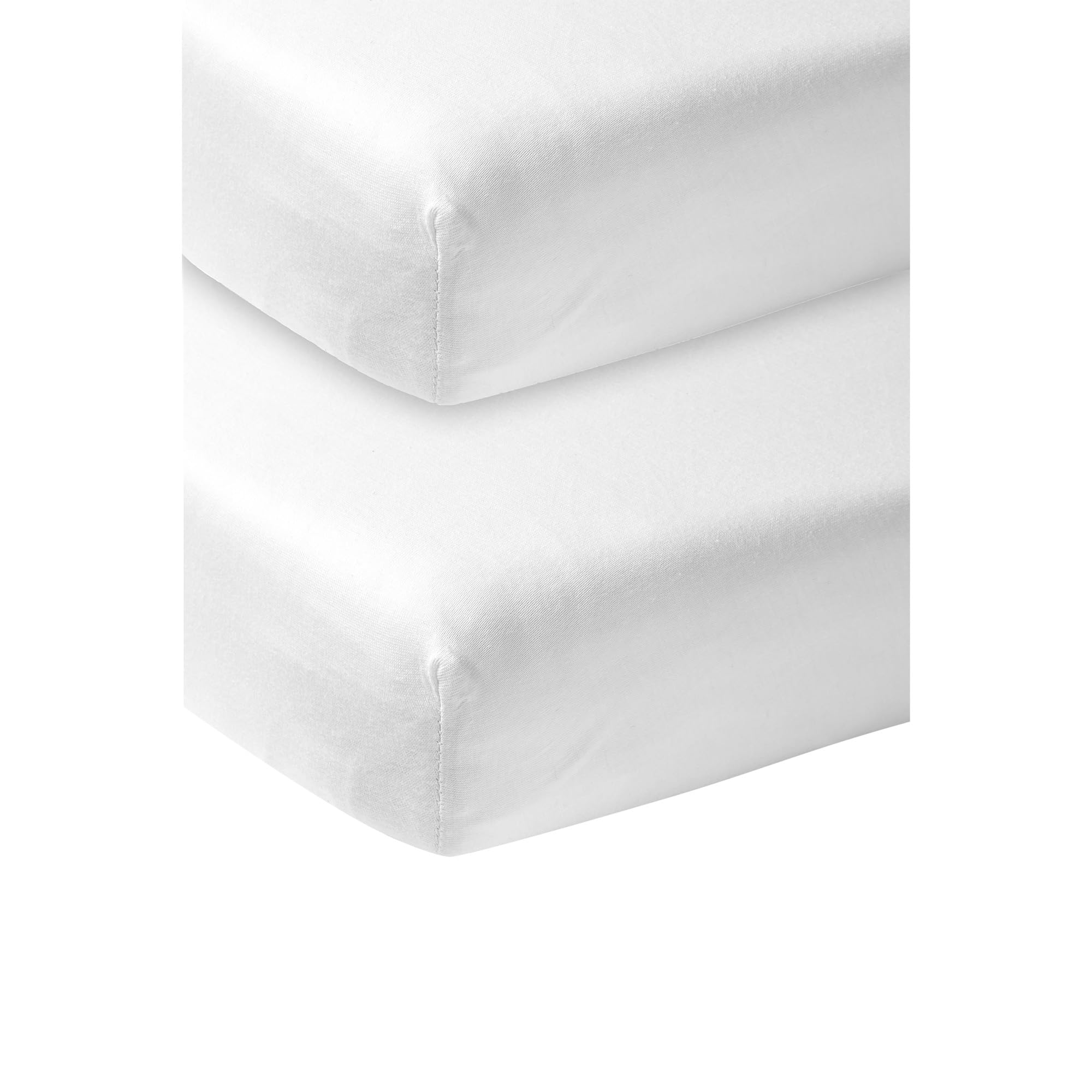 Meyco 564200 Jersey Fitted Sheet, Pack of 2, 60 x 120 cm (Cot, White