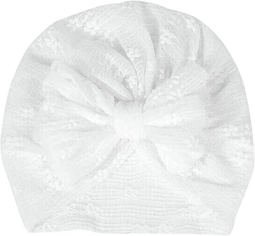 ANNACREATIONS Premium Soft Bow Head Wrap Super Stretchable Headband Hair Accessories For Baby Girls (White)