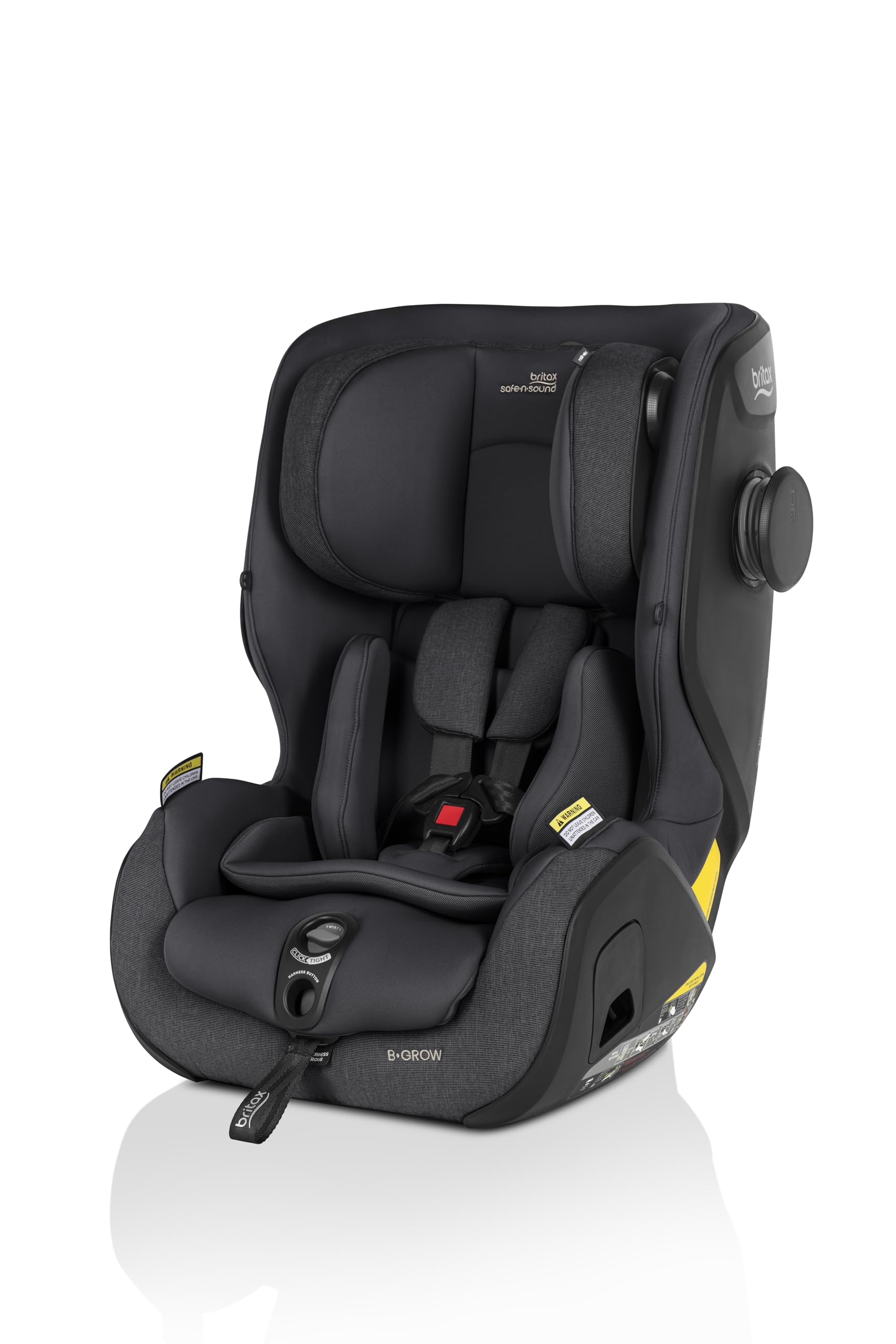 Britax Safe-n-Sound B-Grow Style Car Seat Raven Black, Advanced Side Impact Cushion Technology, ClickTight Installation, Forward Facing with in-Built Harness, 6 Months to 8 Years, Cup Holders (8072) Baby