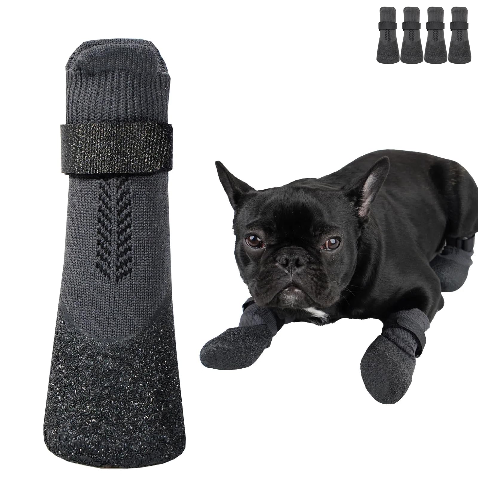 ABIXIEYQ Dog Boots, Waterproof Anti Slip Paw Protector for Winter Snow Rain & Hot Pavement, Dog Shoes for Small/Medium/Large Senior Dogs (XL)