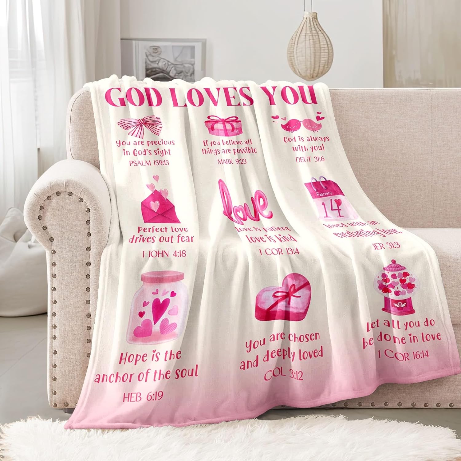 Teen Girl Gifts Trendy Stuff - Baptism Gifts for Girl - Christian Gift for Teenage Girls - Daughter, Granddaughter, Niece, Sister Gift On Valentines Day Christmas Birthday - Love Blanket 50'' x 60'' - Image 5