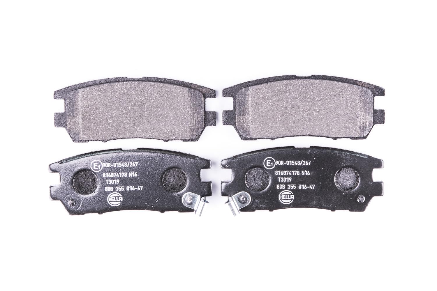 HELLA 8DB 355 016-471 Brake pad set - with acoustic wear warning - T3019 - for e.g. MITSUBISHI