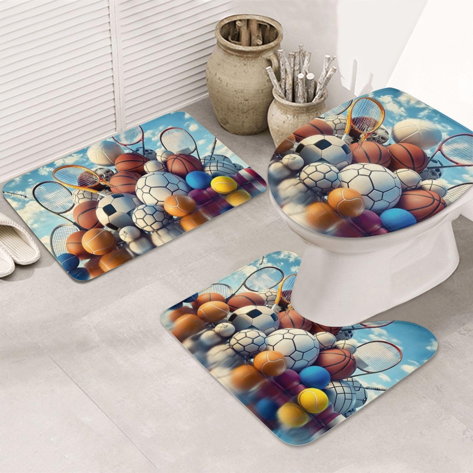 Alfombras de baño de bádminton de microfibra absorbente para evitar resbalones tras la ducha