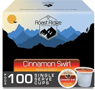 Single Serve Coffee Pods for Keurig K Cup Brewers, Cinnamon Swirl, Medium Roast, 100 Count