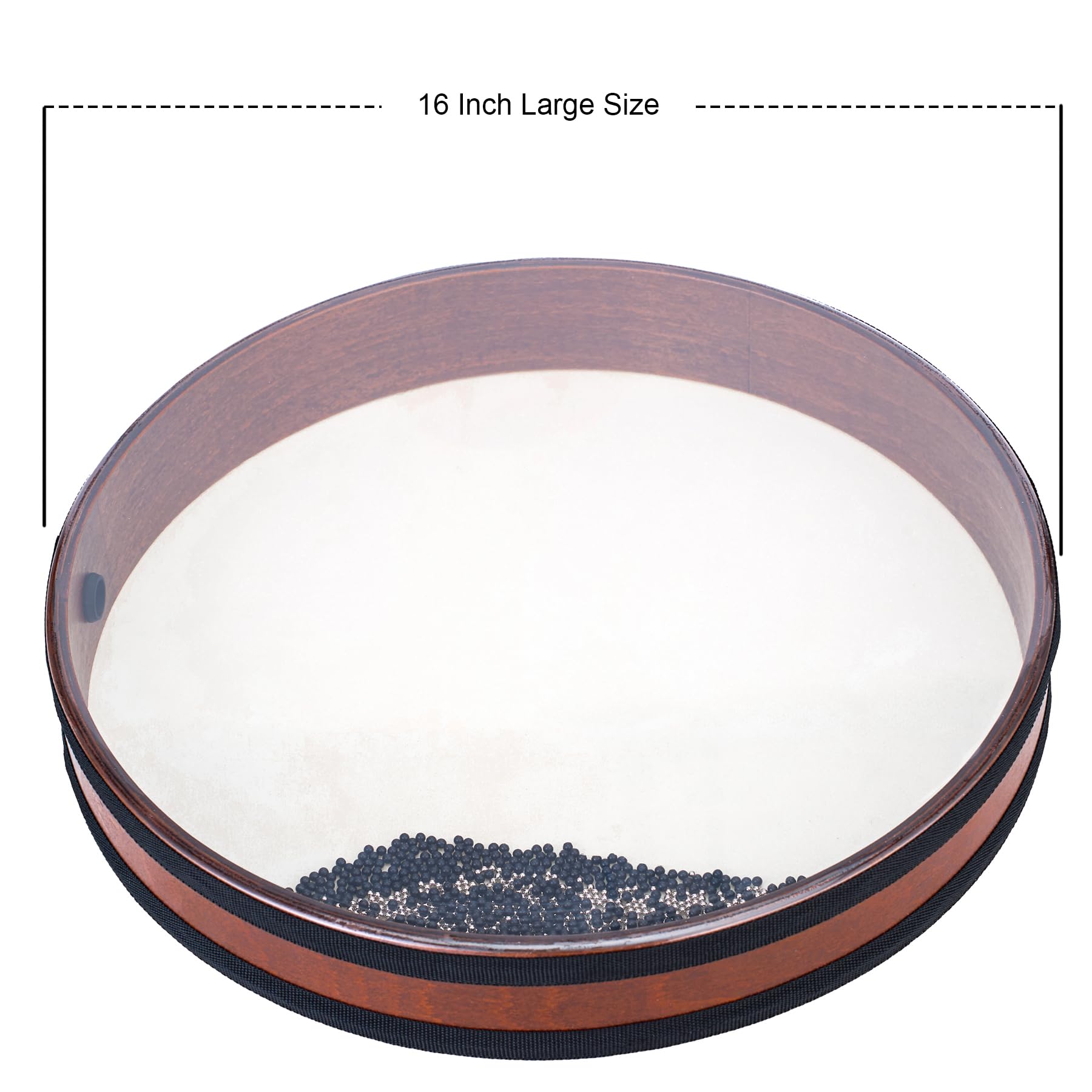 Mulucky 40.6 cm Ocean Drum Large Sea Wave Drum with Natural Goatskin Drumhead, Professional Sound Healing Instrument for Meditation, Yoga, Relaxation & Stress Relief, Padded Carrying Bag Included