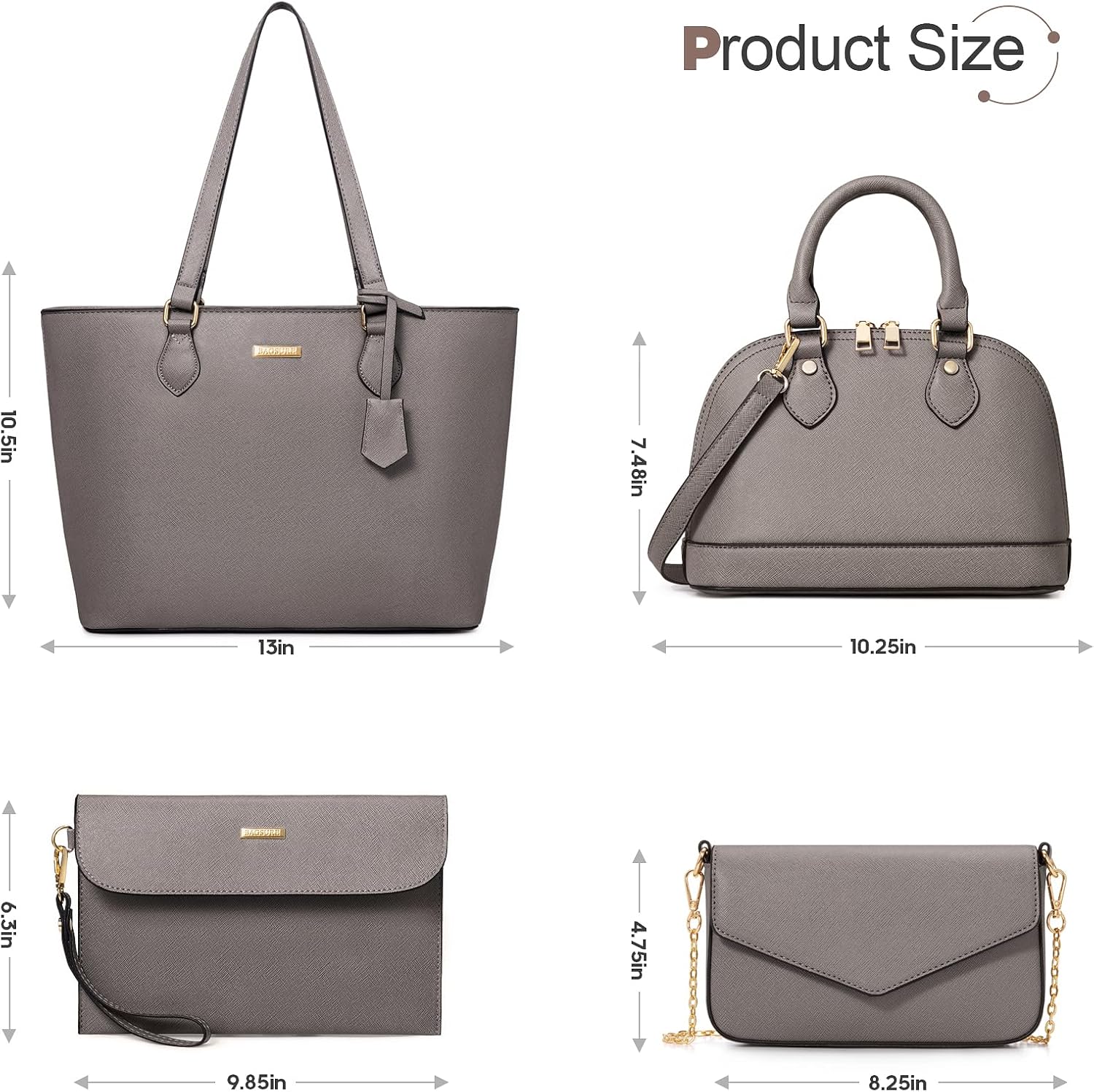 4PCS Women Fashion Handbags Purses Wallet Shoulder Bags Casual Tote Bag Crossbody Bags, Handbag Set Gift for Ladies Girls