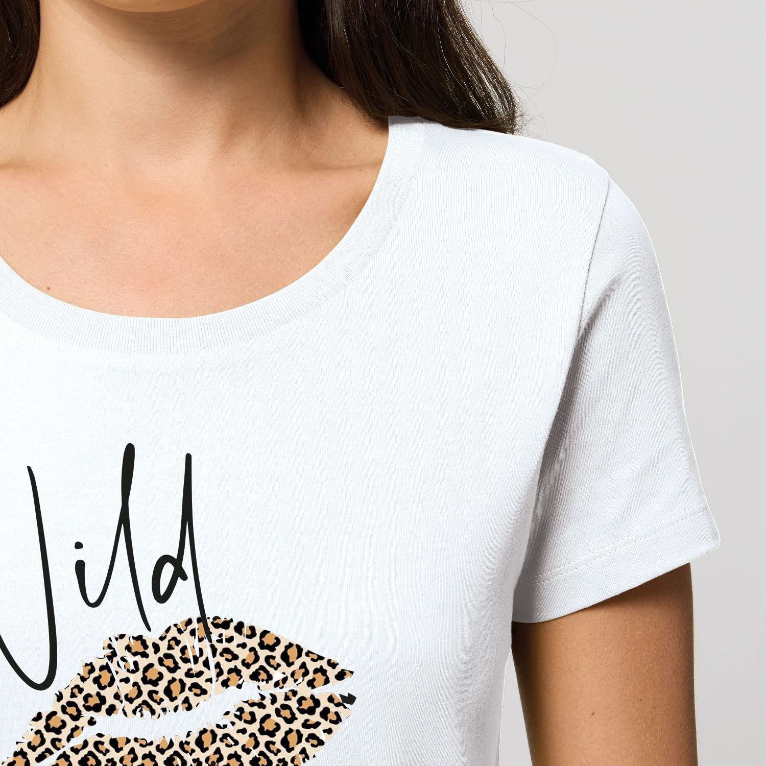 Damski T-Shirt Expresser - Wild Talk - Sportowy styl uliczny Basic T-Shirt z bawełny organicznej na wiosnę i lato, biały, XL