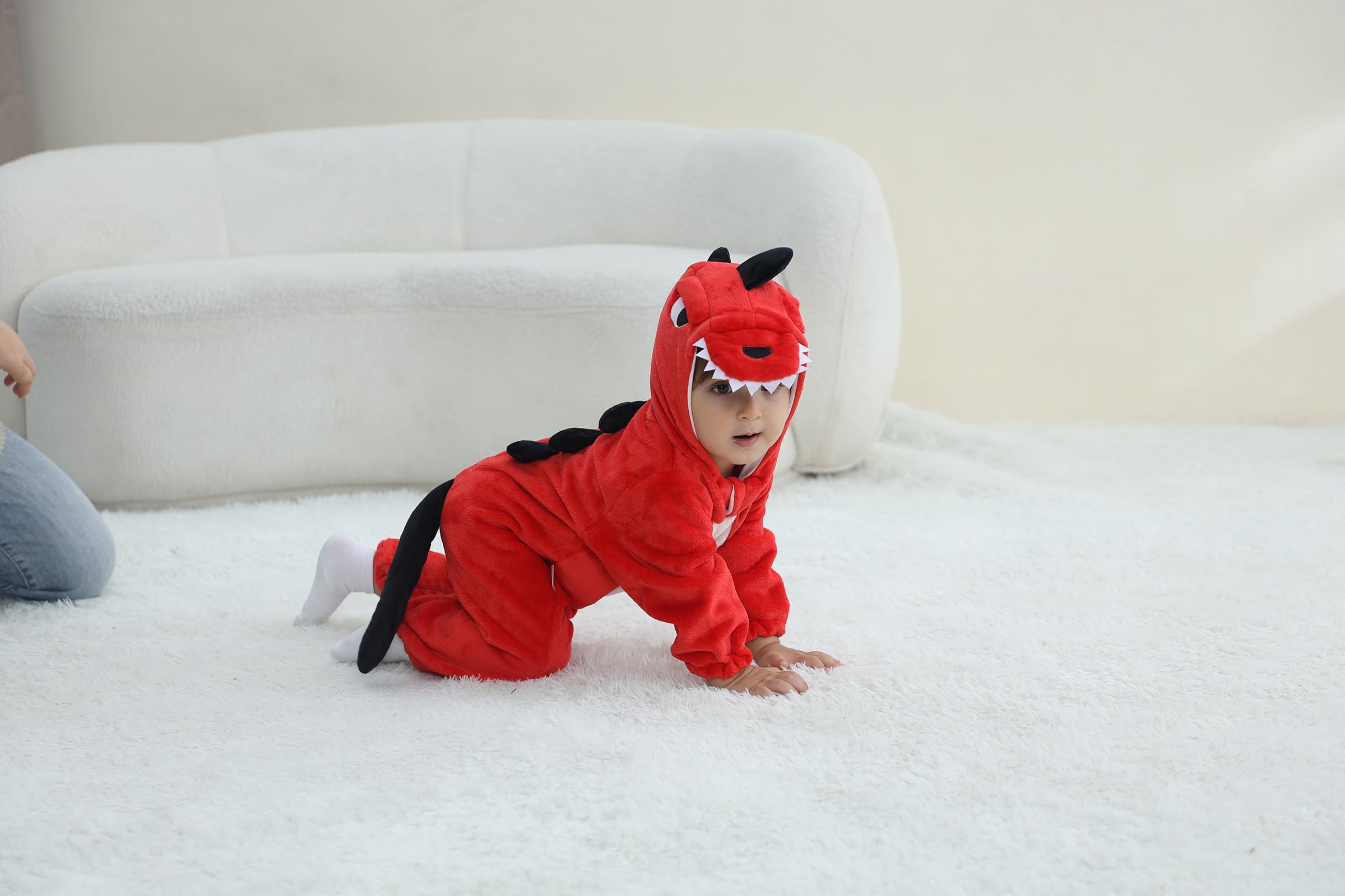 Unisexe Grenouillère Combinaison Bébé Pyjama Déguisement Animal Barboteuse à Capuche Costume pour Bébé Fille Garçon 0-24 Mois