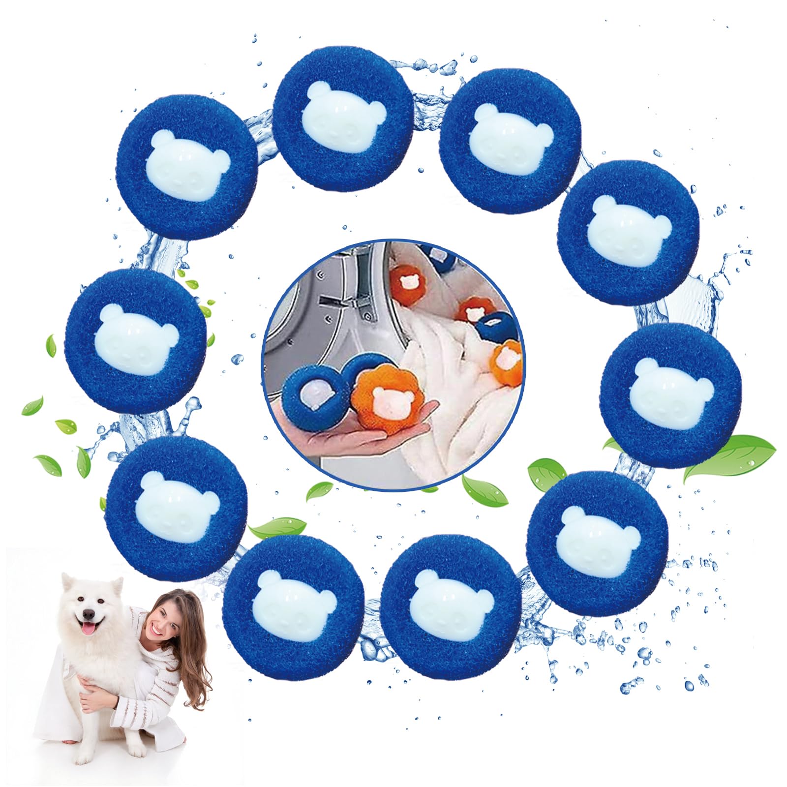 Zenithyren 10 Unidades Atrapa Pelos Lavadora, Quita Pelos Mascota, Recoge Pelos Mascotas, Bolas Atrapa Pelos para Lavadora, Reutilizable, Ideal para Quitar Pelos de Gatos y Perros
