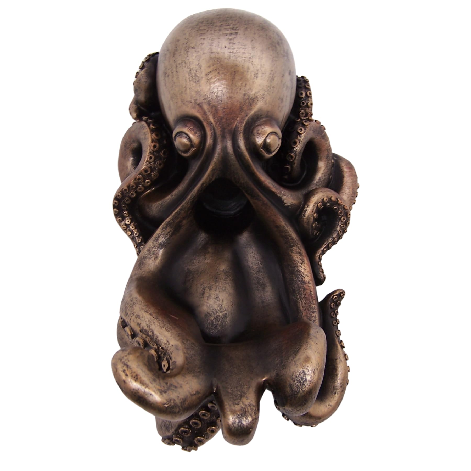 Wowser Soporte para botella de vino de pulpo en tono bronce, decoración náutica del hogar, decoración única de mesa independiente, 9.5 pulgadas, HD47406