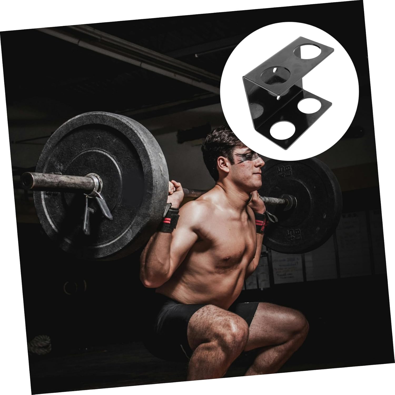 Wall Mounted Barbell Stand Dumbbell Rack Weight Plate Storage Organizer for Home Gym Space-saving Dual-bar Holder with Construction Efficient Multi-equipment Fitness Rack for