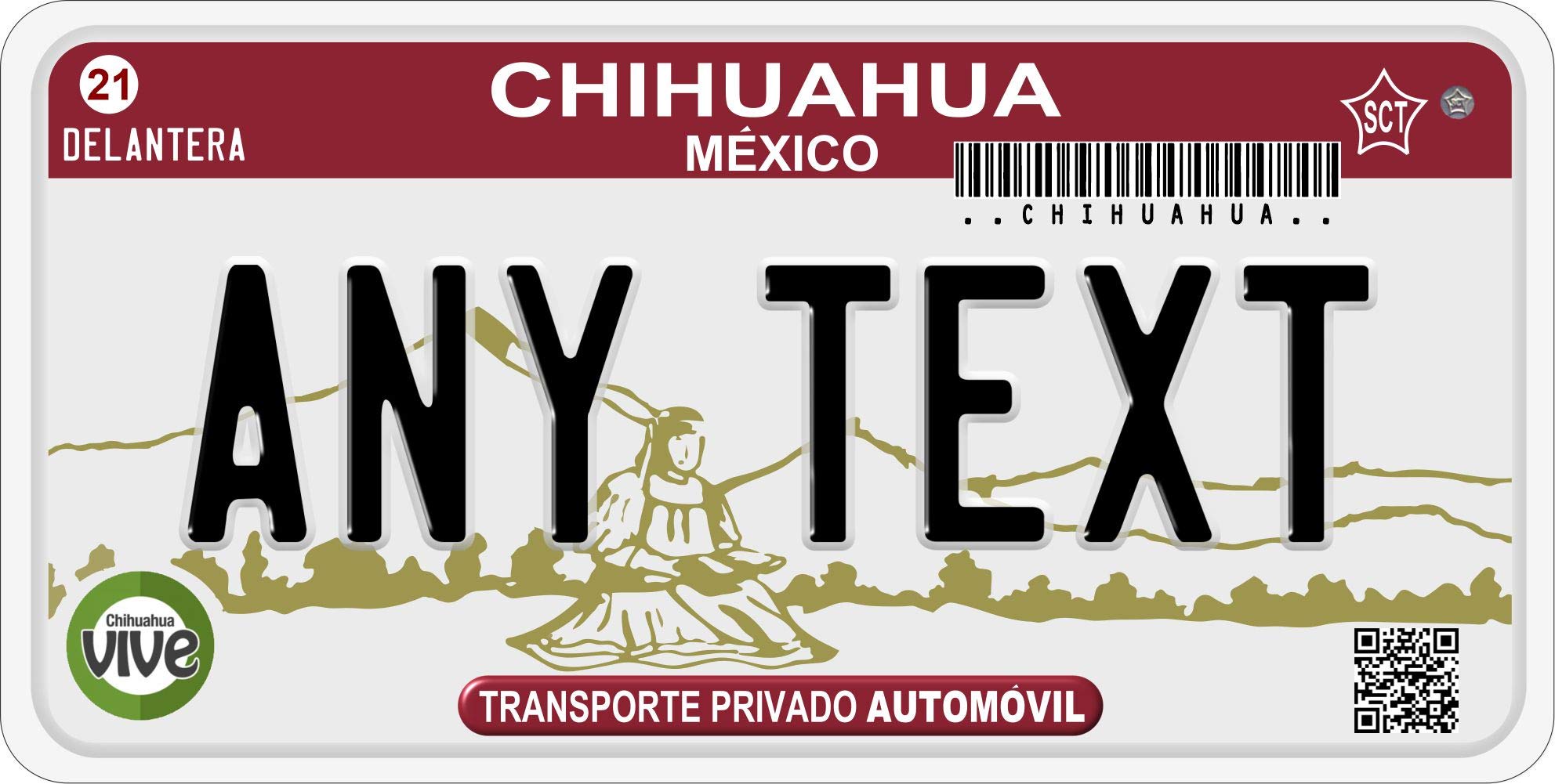 PROJECKT Placas de Chihuahua personalizada Personalized License Plates