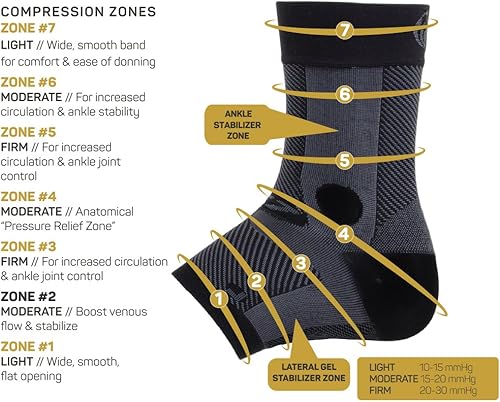 Miniatura 3 de OS1st La manga de tobillo AF7 ayuda a estabilizar los tobillos débiles, ayuda con esguinces de inversión, alivia la tendinitis de Aquiles