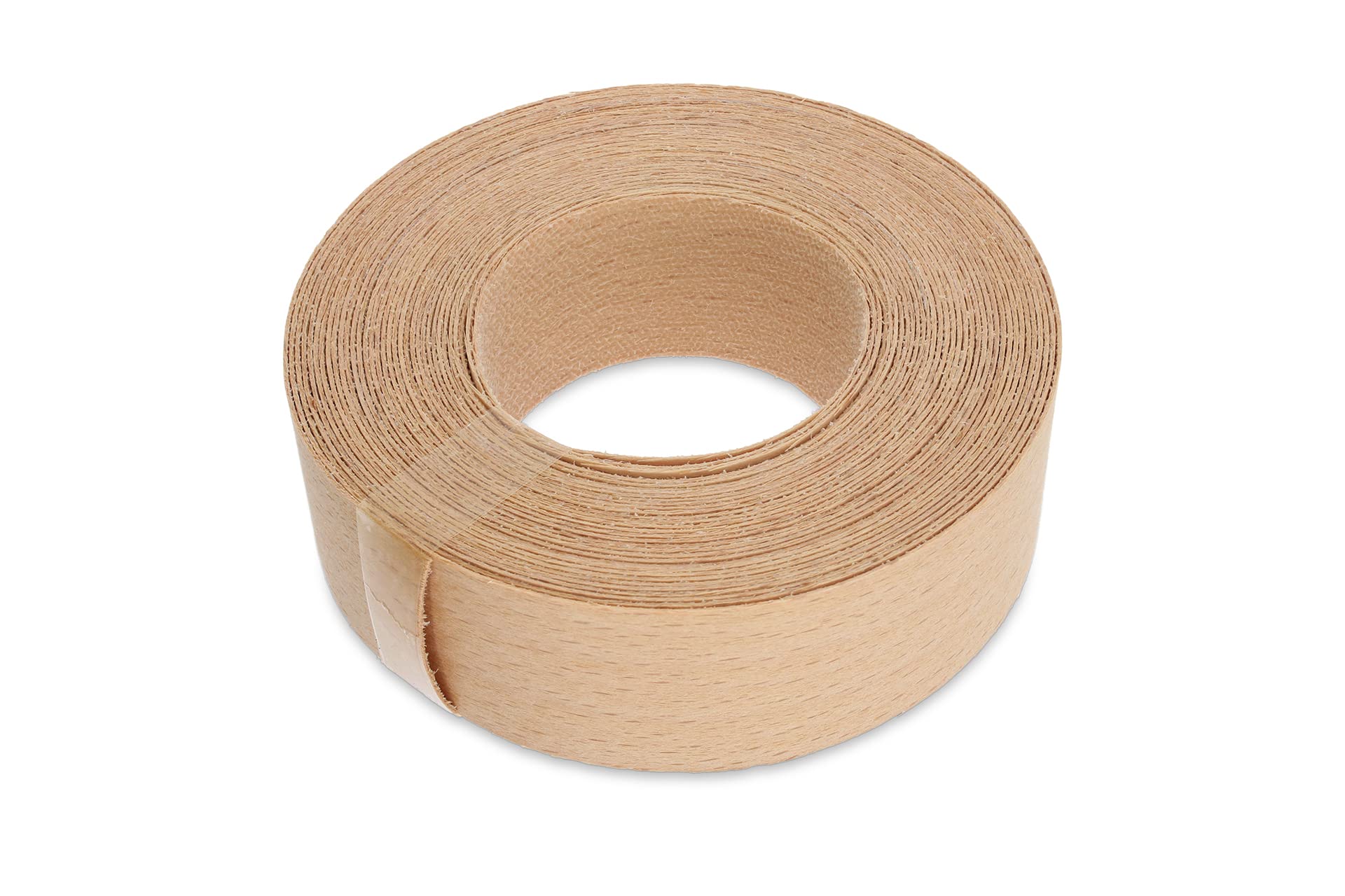 Cinta de chapa de madera de haya prepegada rollo de 7,5m y ancho de 40mm