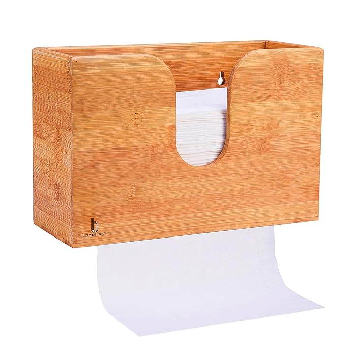 Buy Cozee Bay Bamboo Paper Towel Dispenser, Paper Towel Holder for