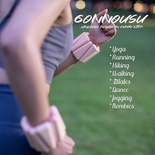 Miniatura 2 de Pesas de muñeca ajustables para mujeres y hombres, juego de 2 pesas de tobillo, (1 libra cada una) para entrenamiento mejorado, perfectas para yoga,